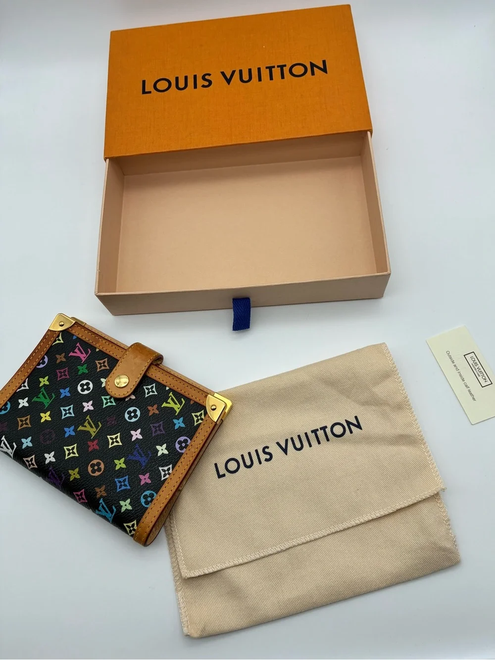Louis Vuitton Black Multicolor Murakami Monogram agenda pm with Tan Trim
